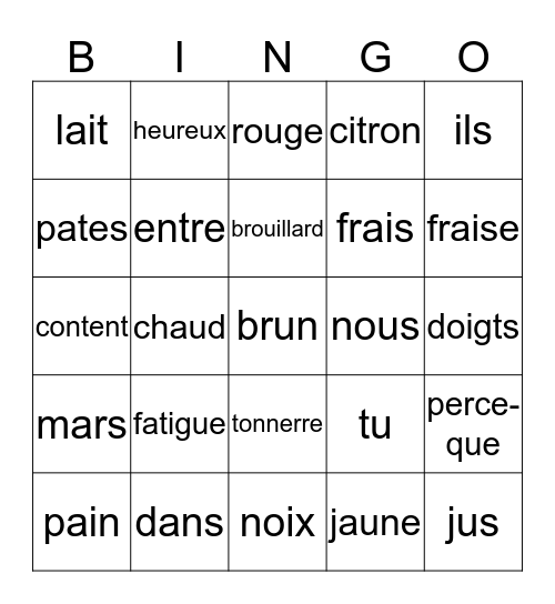Bingo Card