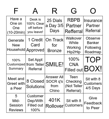 JANUARY WEEK ONE  Bingo Card