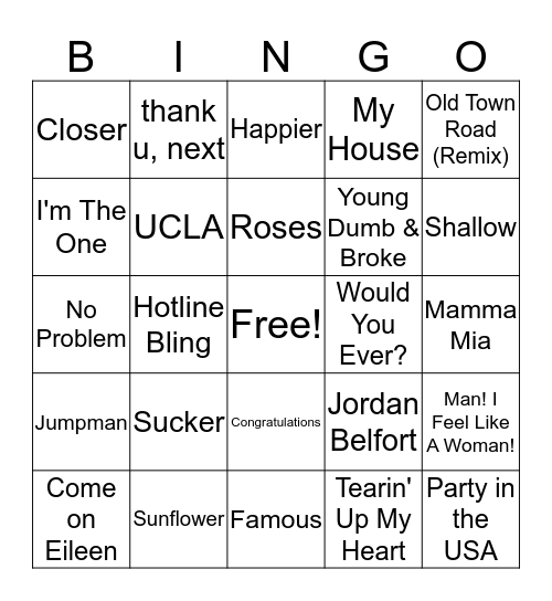 Singo Bingo Card