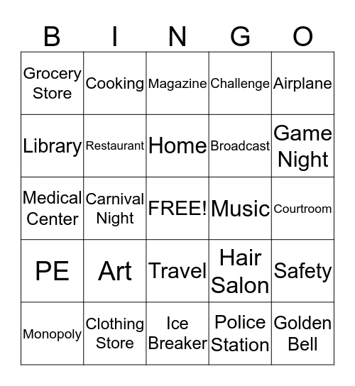 AEV BINGO Card