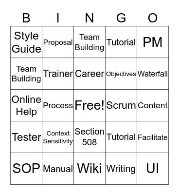 SpeedCon Bingo Card