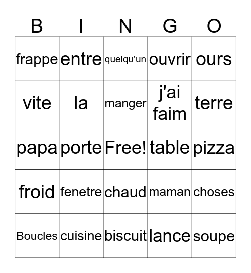 Boucles Violettes Bingo Card