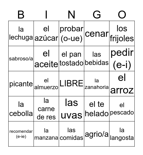 Lec. 8 Bingo Card