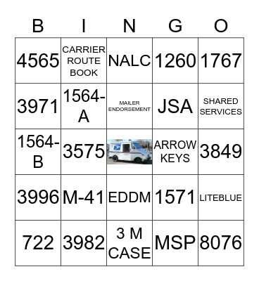 O     J     I  Bingo Card