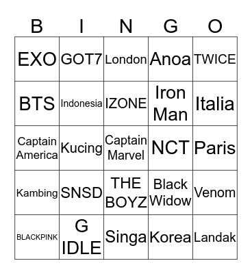 OLET! Bingo Card