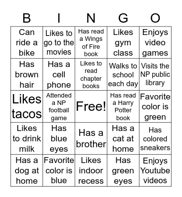 PSSA OPT OUT room  Bingo Card