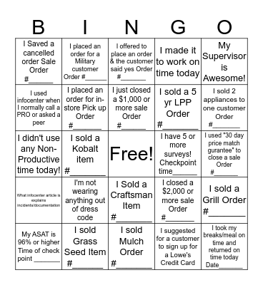 Spring into Sales Bingo Card