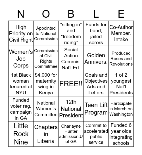 Bingo Card