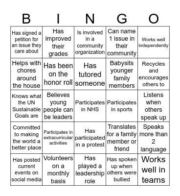 Leadership Bing0 Bingo Card