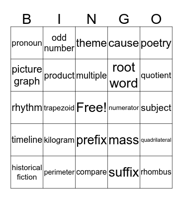 PSSA Bingo #2 Bingo Card