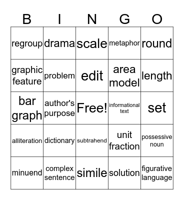 PSSA Bingo #6 Bingo Card