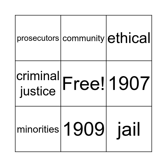 Unethical Decisions Made By Judges  Bingo Card