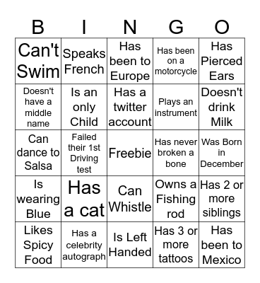 Saltwater Bingo ! Bingo Card