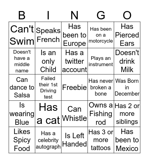 Saltwater Bingo ! Bingo Card