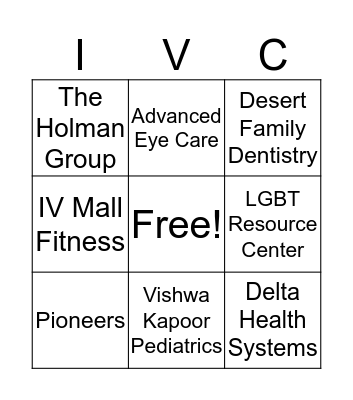 Employee Appreciation and Health & Wellness Fair Bingo Card