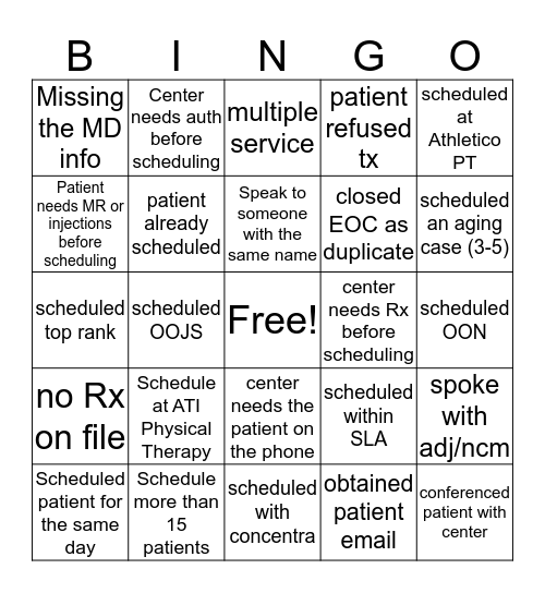 BINGO Card