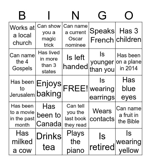 CEF Bingo Card