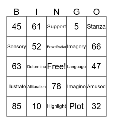 Sadae's BINGO Card