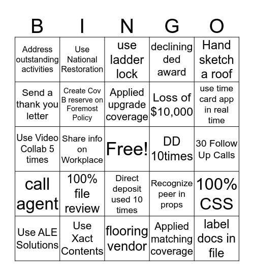 BCO Bingo Card