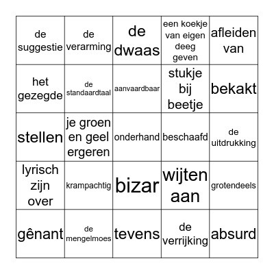 Thema 6 groep 7 Taalactief Bingo Card