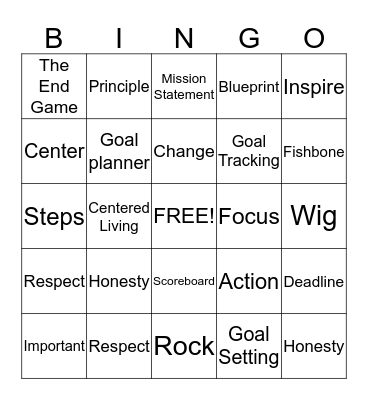 My Goal Vocabulary Bingo Card