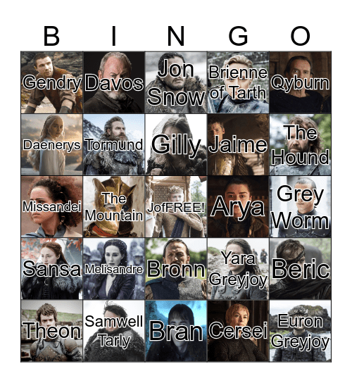 GoT Bingo 1.1 Bingo Card