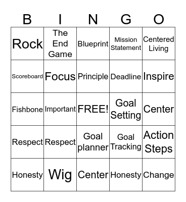 My Goal Vocabulary Bingo Card
