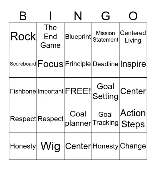 My Goal Vocabulary Bingo Card