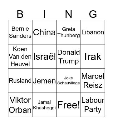 Actualiteit Bingo Card