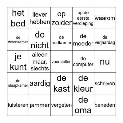 Chapitre 3 En famille Bingo Card