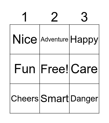 Root Words Bingo Card