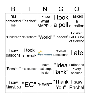 Virtual Conference BINGO Card