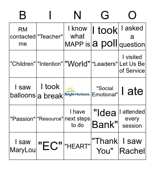 Virtual Conference BINGO Card