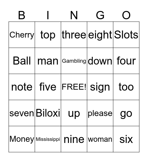 Biloxi Bingo Card