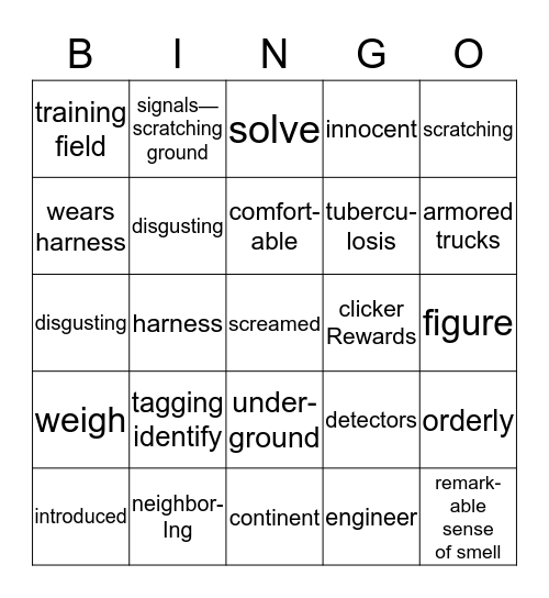 Hero Rats Bingo Card