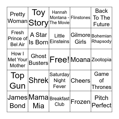 Name that Movie/TV Show Bingo Card