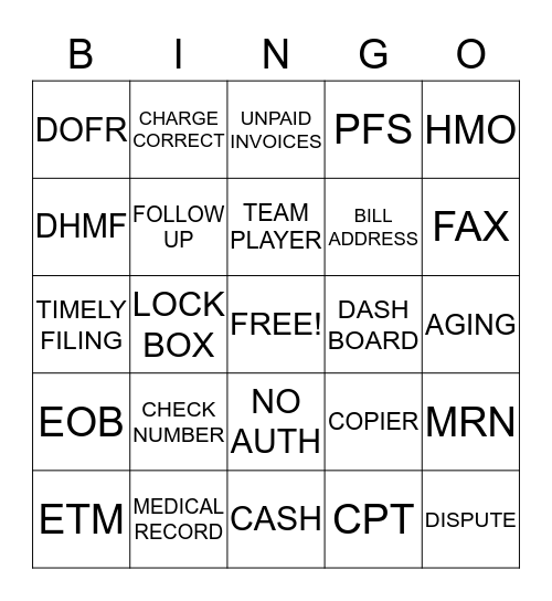 Collections Bingo Card