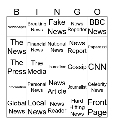 The News Bingo Card