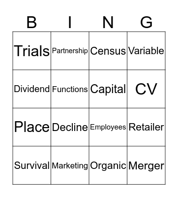 BUSINESS Bingo Card