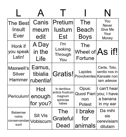 Bingus Bingo Card