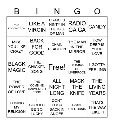 JONES MIX Bingo Card