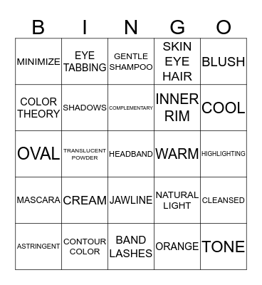 FACIAL MAKEUP Bingo Card