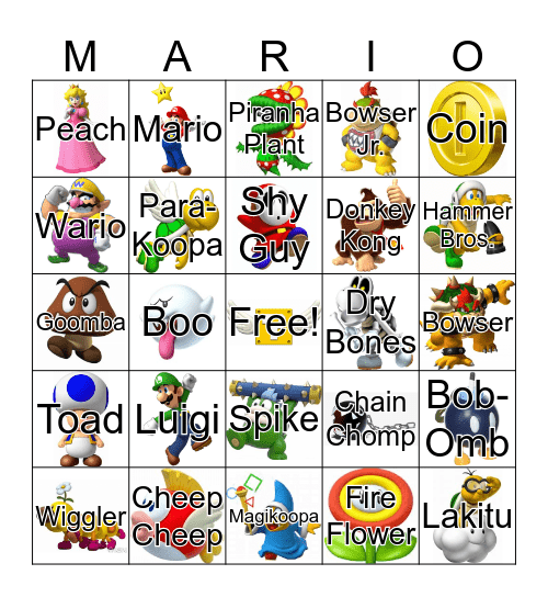 MARIO BINGO Card