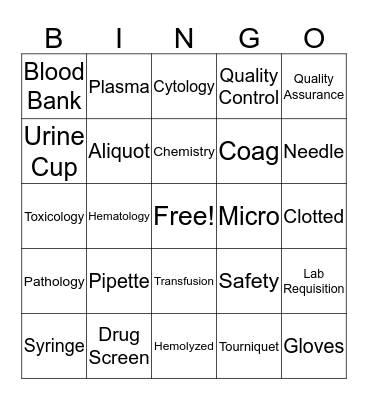 Lab Bingo  Bingo Card