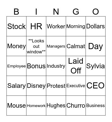 Gilliam Bingo Card