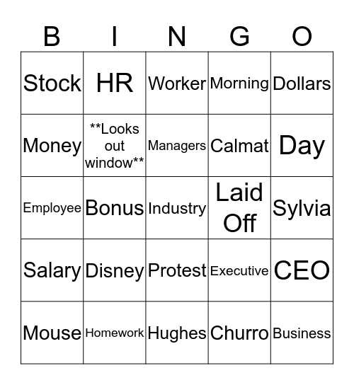 Gilliam Bingo Card
