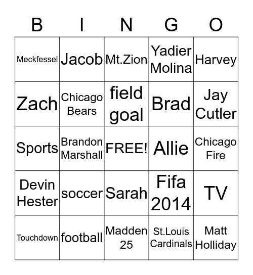 Harvey BINGO Card