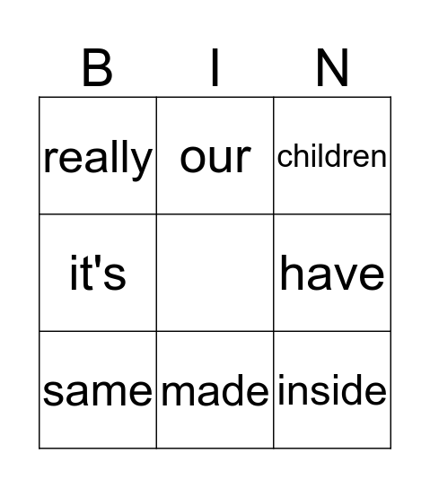 Bingo Card