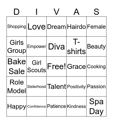 DIAMOND DIVA Bingo Card