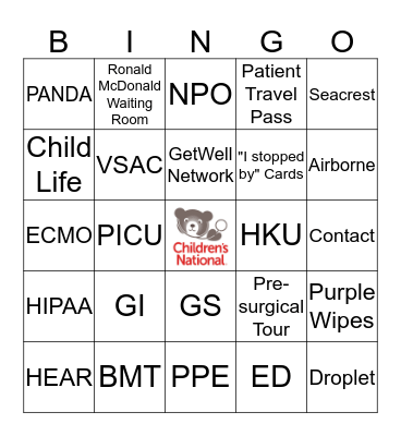 Lingo Bingo Card